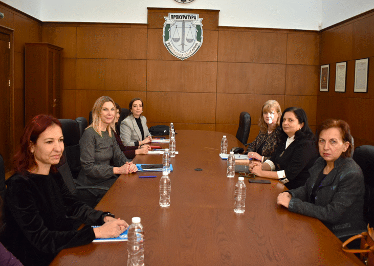Представители на ръководствата на ПРБ, ВКС и НСлС проведоха среща с координатора на ЕС за борба с трафика на хора Диан Шмид