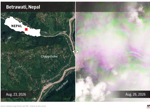 Satellite images show how bedrock and a glacier collapsed before the floods