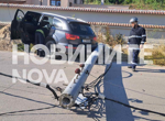 Пиян шофьор събори електрически стълб и остави част от хасковско село без ток (СНИМКИ)
