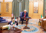 Trump receives lavish welcome in Qatar after meeting Syrian leader