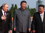 Putin and Kim join Xi at huge military parade in China