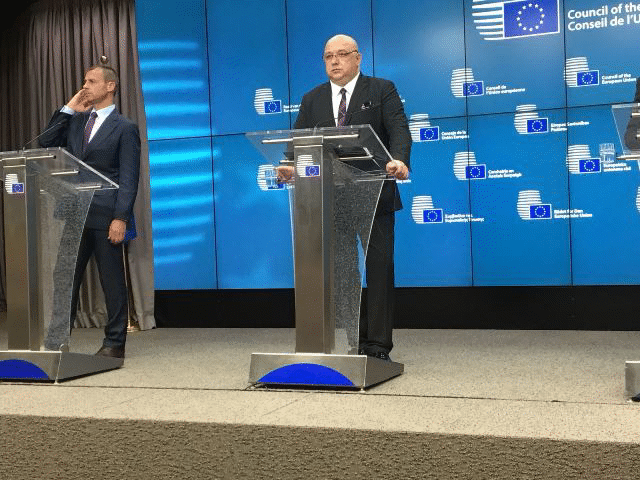 По покана на министър Кралев президентът на УЕФА беше специален гост на Съвета на министрите на спорта на ЕС