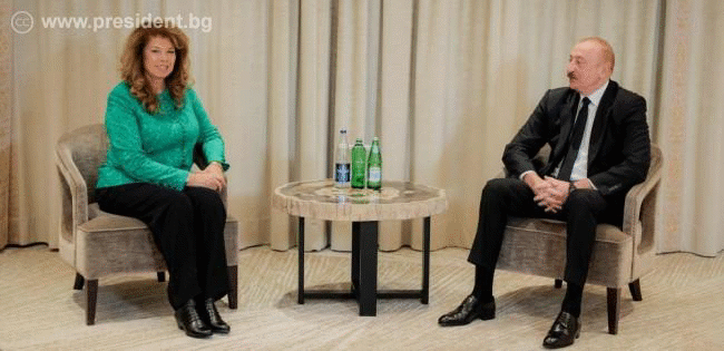 Президентите Илияна Йотова и Илхам Алиев обсъдиха енергийното сътрудничество между България и Азербайджан