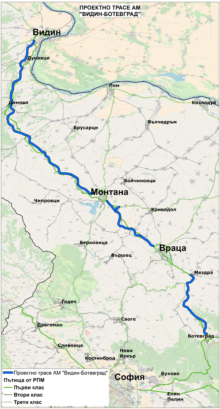 До края на 2020 г. ще бъде изградена съществена част от Видин - Ботевград