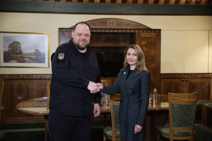 Председателят на Народното събрание Рая Назарян разговаря с председателя на Върховната рада на Украйна Руслан Стефанчук