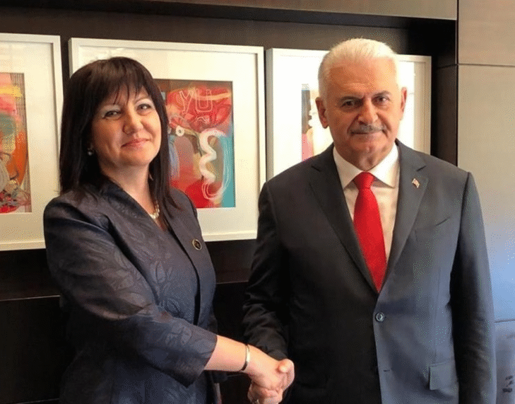 Председателят на Народното събрание Цвета Караянчева се срещна с председателя на турския парламент Бинали Йълдъръм