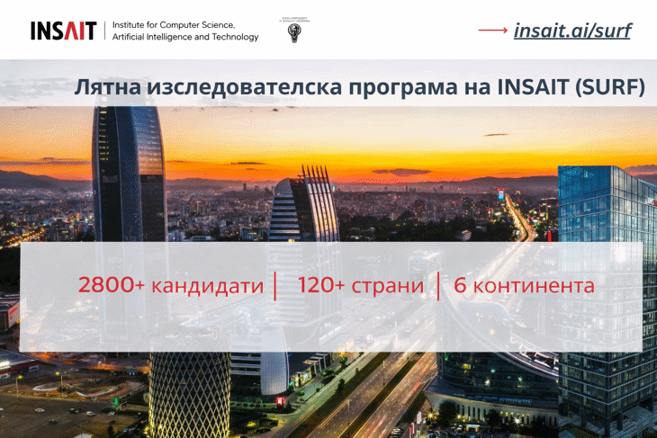 Над 2 800 Кандидати От 128 Държави Кандидатстваха За Лятната Изследователска Програма На Insait