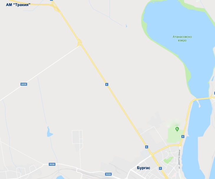 От понеделник продължава ремонтът на участък от път I-6 при входа на гр. Бургас