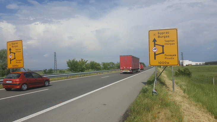Започва ремонтът на 22 км от АМ „Тракия“ между Пловдив и Стара Загора. Днес от 17 ч. тежкотоварният трафик се пренасочва по обходния маршрут