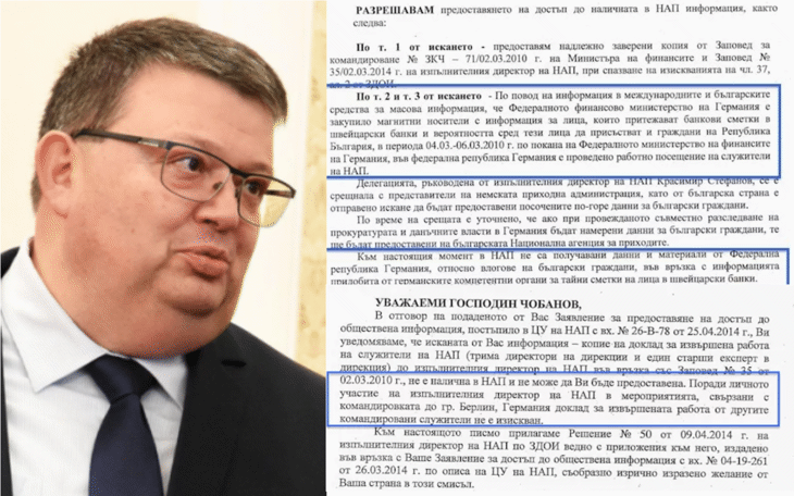 Ще поиска ли Цацаров от Германия информацията за сметки на българи в Швейцария?