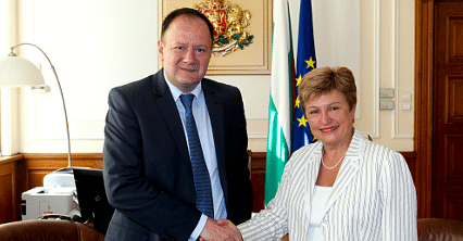 Председателят на Народното събрание Михаил Миков се срещна с комисар Кристалина Георгиева