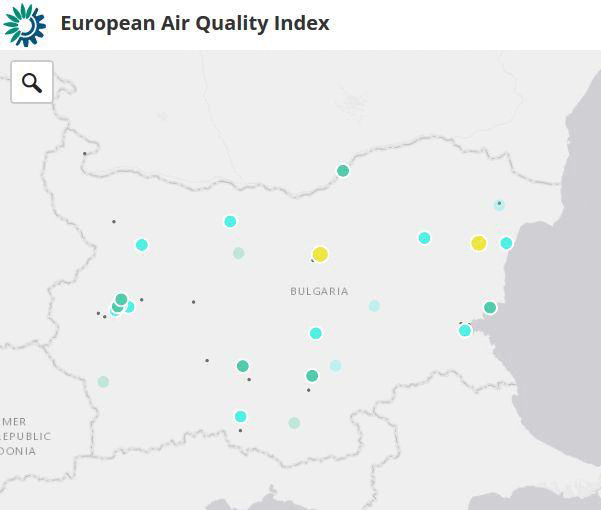 Европейският индекс визуализира данните за качеството на атмосферния въздух в България