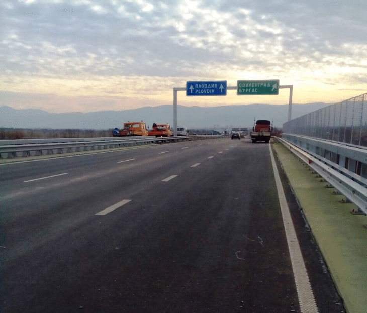 Завърши ремонтът на пътен възел „Изток“ при 133-ти км на АМ „Тракия“