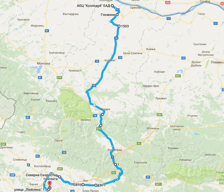 Шофьорите да карат внимателно по маршрута: АЕЦ „Козлодуй“ - Враца - Ботевградски проход - Саранци - София. Ще се превозва машината, прокопаваща метрото на София