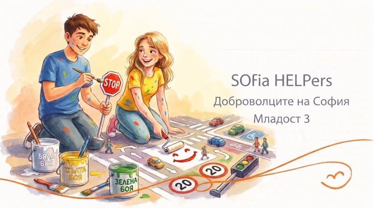 Доброволците на София преобразиха площадката по пътна безопасност в "Младост-3"