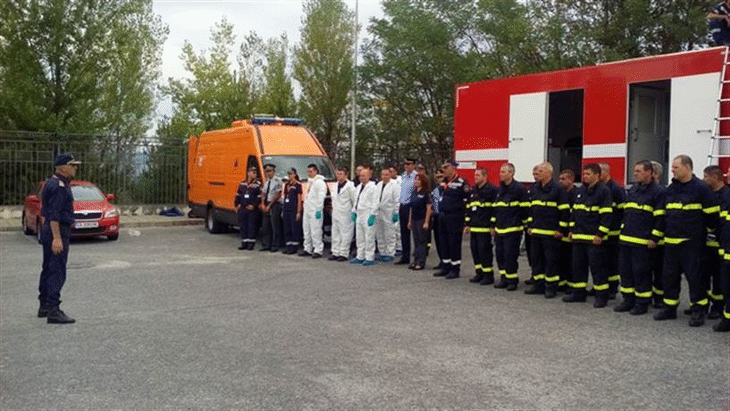 Пожарникари от РДПБЗН – Благоевград проведоха пожаро-тактическо учение в района на граничния пункт Илинден - Екзохи