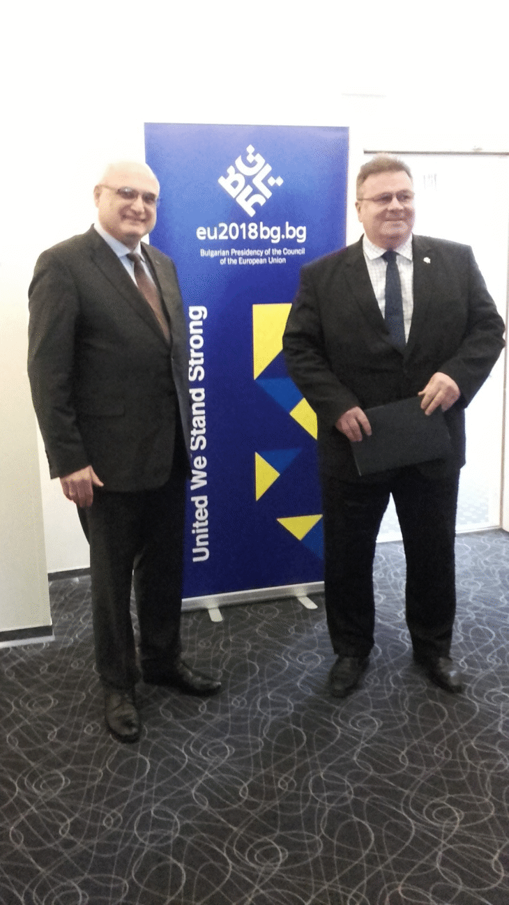 Посланик Емил Ялнъзов представи приоритетите на Българското председателство на Съвета на ЕС пред външния министър на Литва Линас Линкевичус
