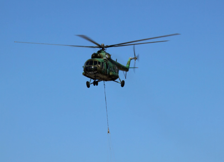 Вертолет от състава на Военновъздушните сили подпомогна спасителните операции в мина „Ораново“