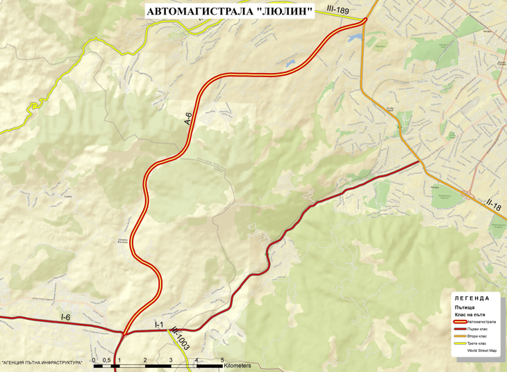 Днес се възстановява движението при 9-ти км на АМ „Люлин“. Утре от 9 до 22 ч. се спира трафикът по път I-1 в участъка от гара Владая до разклона за Горно Драгичево