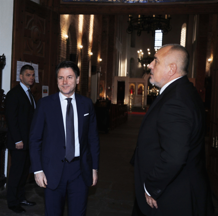Премиерът Борисов показа на италианския премиер Конте базиликата "Св.София"