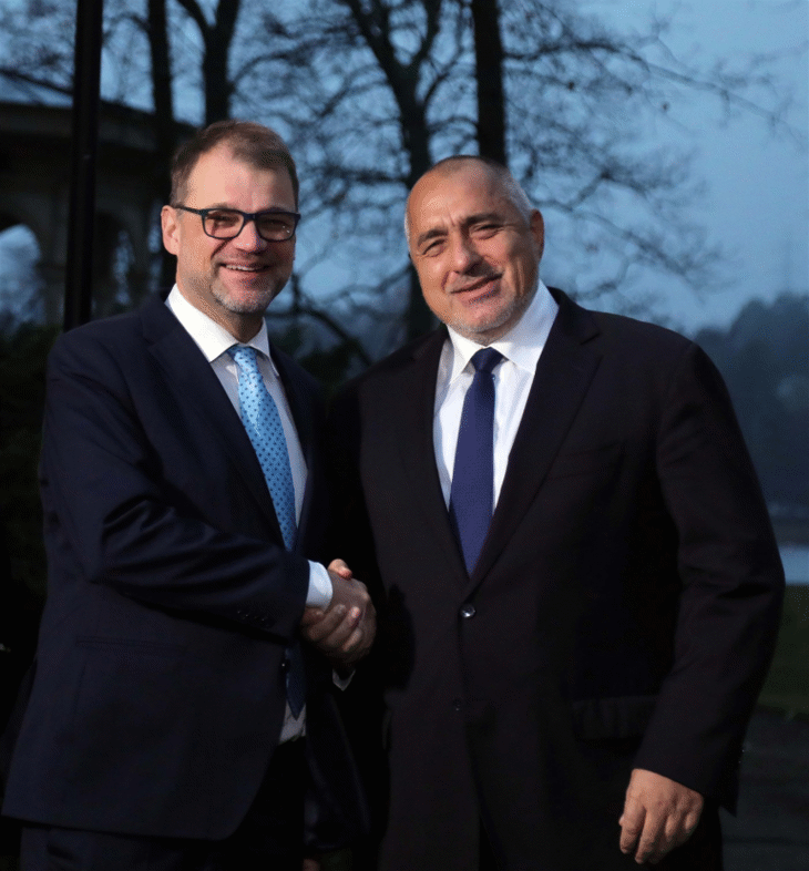 Премиерът Бойко Борисов разговаря с финландския министър-председател Юха Сипила