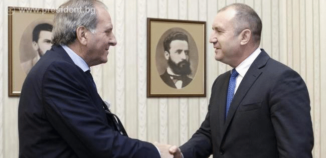 Президентът Румен Радев благодари на проф. Джузепе Консоло за неговата гражданска смелост да защити честта на българския народ