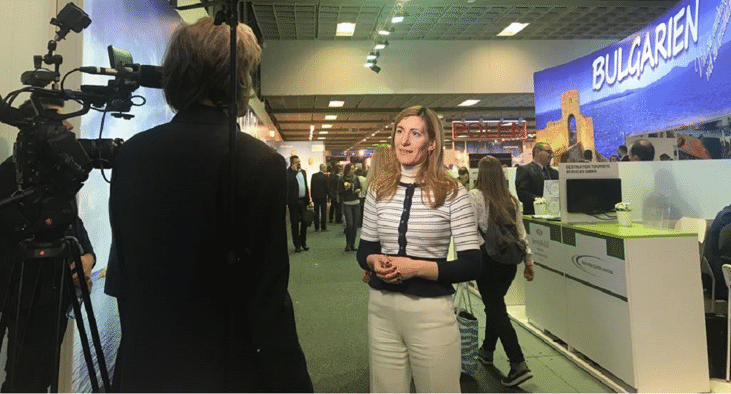 Министър Ангелкова даде интервю пред Euronews по време на туристическото изложение ITB – Берлин