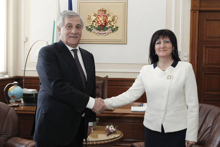 Председателят на Народното събрание Цвета Караянчева се срещна с председателя на Европейския парламент Антонио Таяни
