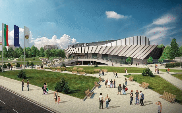 Mинистър Kралев инспектира строежа на „Арена Шумен” и се запозна със състоянието на спортната база в града