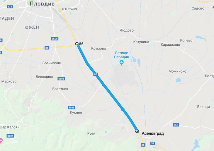 АПИ стартира тръжната процедура за надзор при строителството на локалните платна на пътя II-86 Пловдив - Асеновград