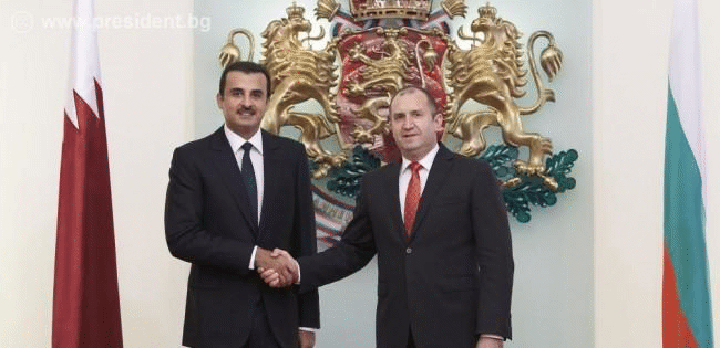 Президентът Румен Радев и емирът на Държавата Катар Шейх Тамим бин Хамад Ал-Тани обсъдиха перспективите за насърчаване на двустранното инвестиционно сътрудничество